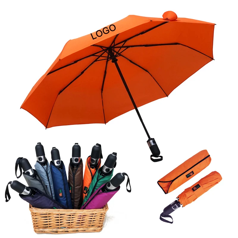 

Promotional Umbrella With Logo Printing Fast Delivery Compact Auto Open & Close 3 Folding Travel Umbrella