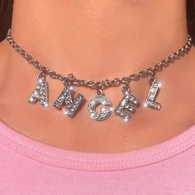 

Simple Popular letter necklace Harajuku flash letters stainless steel letters