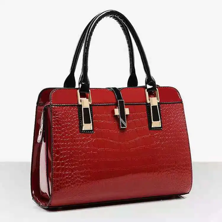 

AIZHU ODM OEM OEM China manufacturers Professioanl manufacturer PU Leather Crocodile print Lock Big Bolsa de damas Hand bag 2021