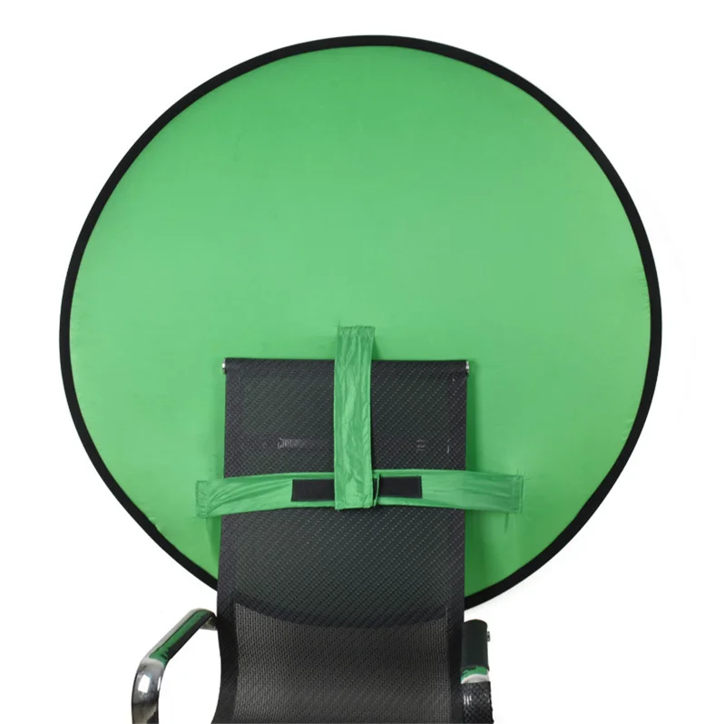 

Round 110cm Chair Background for Video Green Portable Collapsible Webcam Backdrop Photography Studio Background, Chroma key green