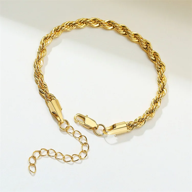 

Custom minimalist jewelry bracelet rope chain curb chain bracelet men