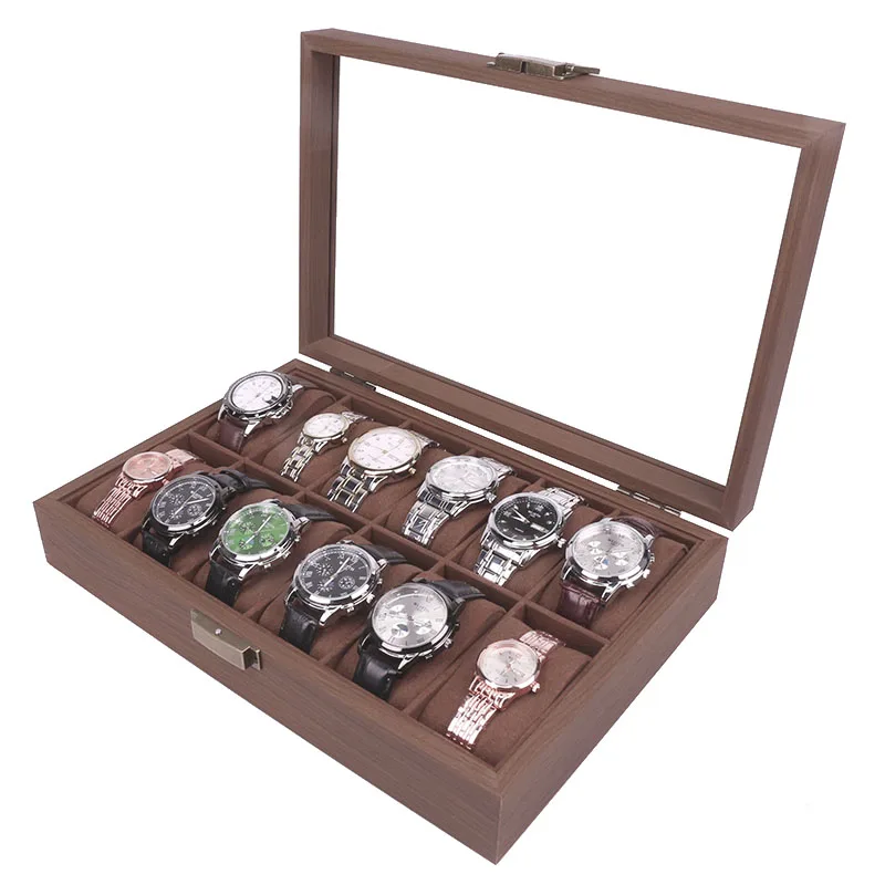 

Wholesale Luxury Foldable Handmade Wooden Grain Watch Storage Box With Pillow For Men
