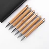 Hot selling wooden click ball point pen refill with metal clip eco-friendly wholesale