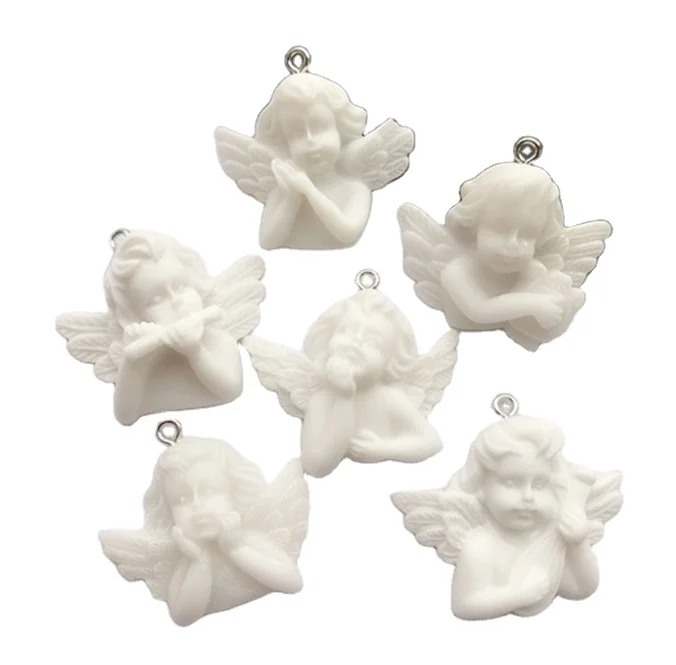 

32mm*27mm Resin Charms Cute Cupid Angel crafts Flatback Accessories for Necklace Earring Pendant Diy Making, Picture