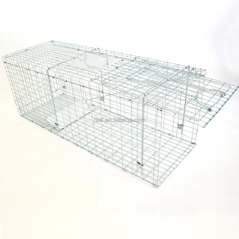 

Humane Live Catch Rabbit Cage Animal Trap No Poison Defender, Silver