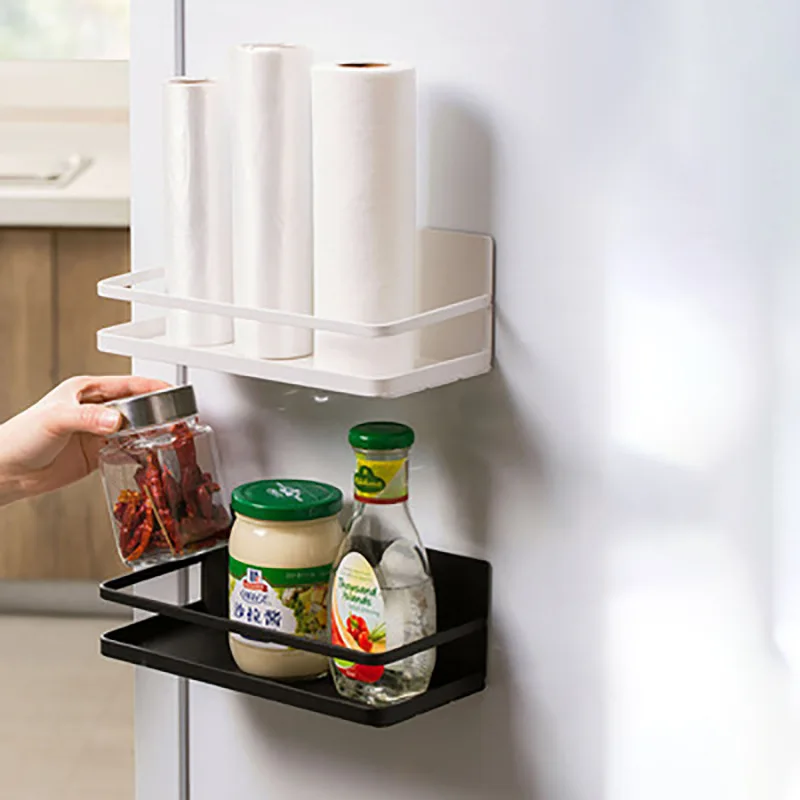 

Kitchen Refrigerator storage Rack Side Shelf Single Tier Magnetic Spice Holder Wall Hanging Fridge Sundries Organizer