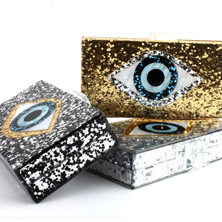 

Hot Party Blue Eye Clutches and Purse Sequins Shiny Evening Bags Ladies Women