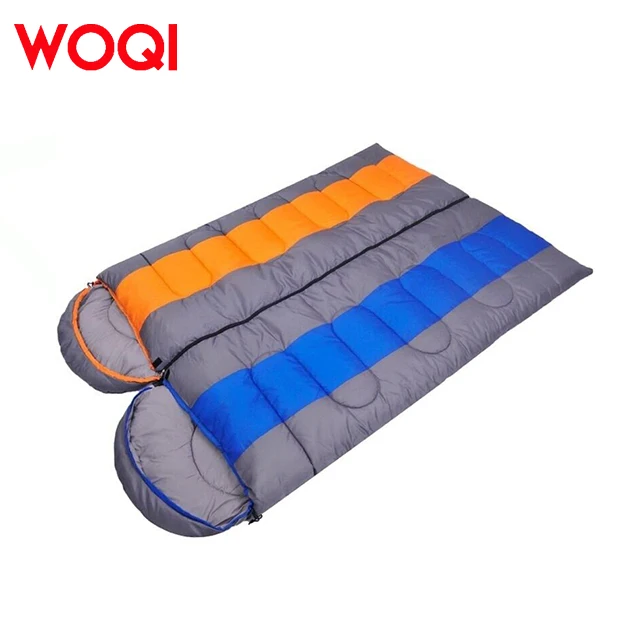 WOQI Lightweight Four Seasons Outdoor Travel Hiking Camping Single Person Color Block Envelope Sleeping Bag