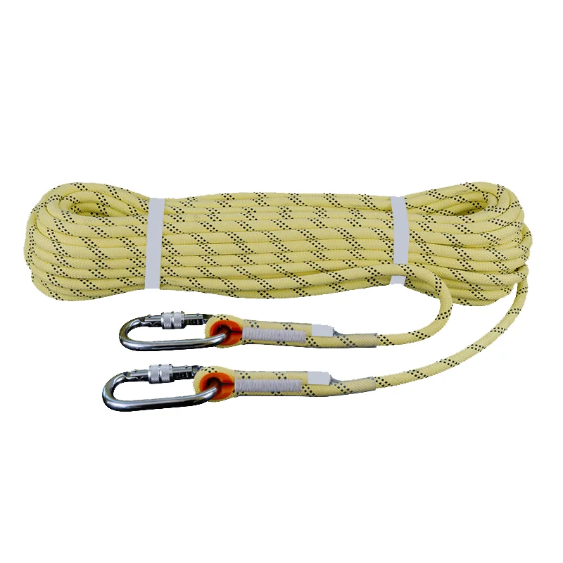 

by Aramid material made 11mm climbing rope static climbing rope gym climbing rope, Yellow/white