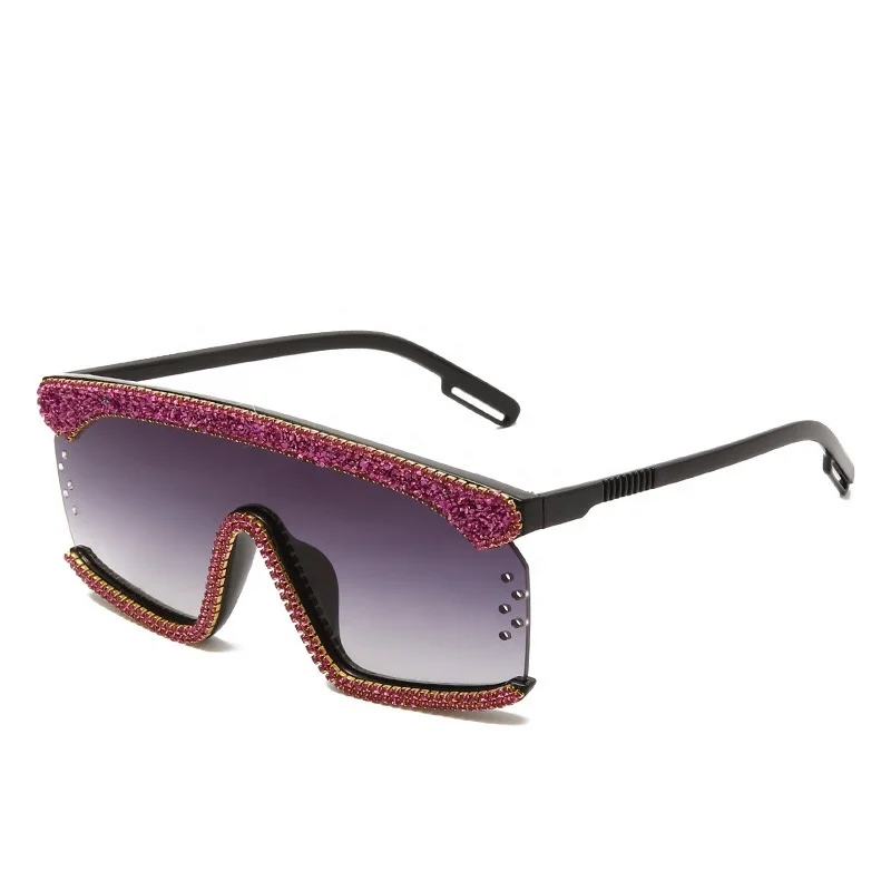 

Fashion Women Designers Shades Oversized Rhinestone Sunglasses