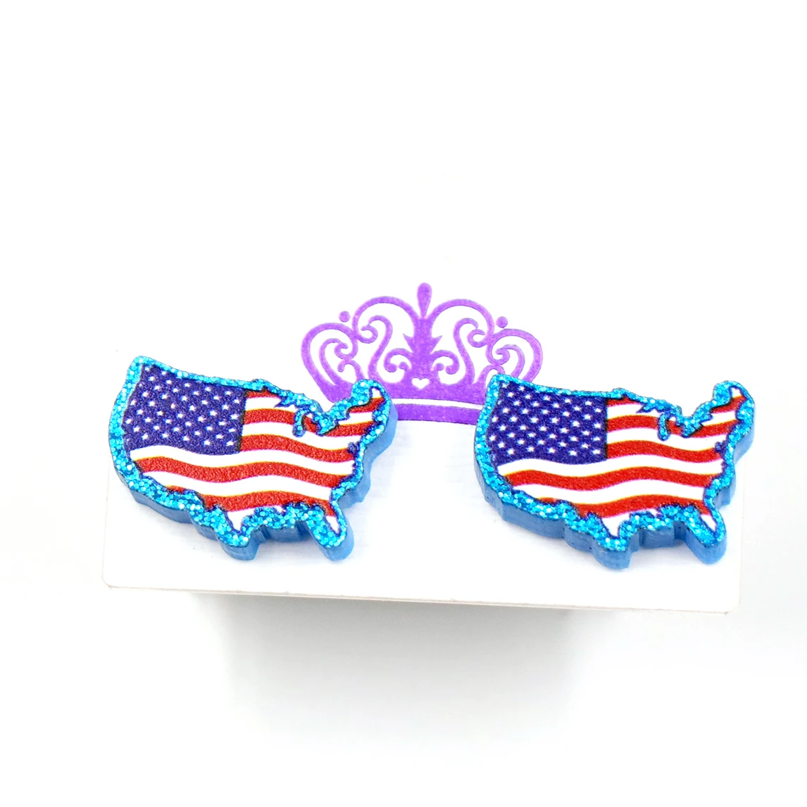 

ERS623ER1406 Promotion top fashion in stock women's 4th of July Independence Day United States American Shape Stud Earrings