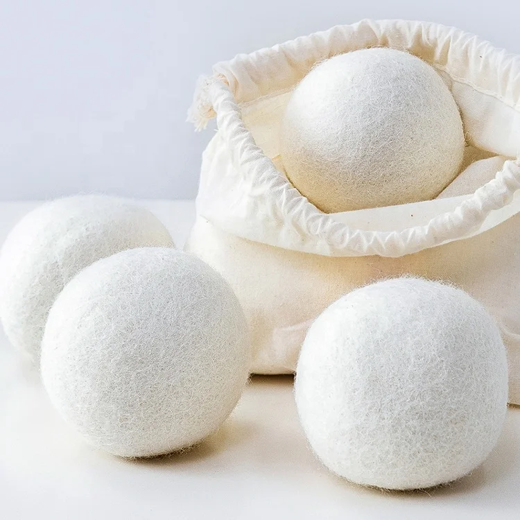 

6 Pack organic reusable 100% New Zealand wool dryer balls for laundry, Customized color