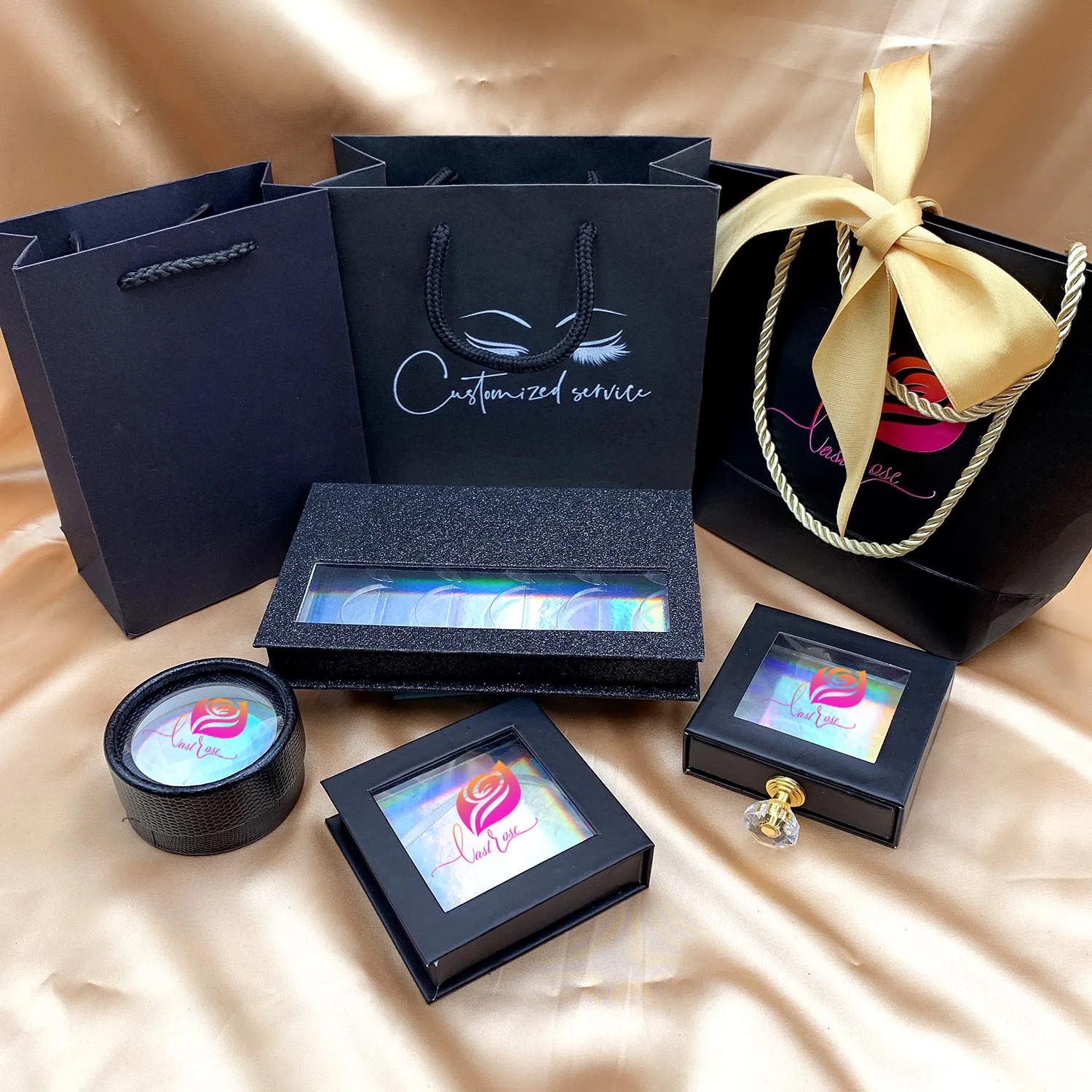 

Lashdoll custom eyelash packaging boxes custom logo black glitter eyelash packaging boxes and mink lashes, Custom color accepted