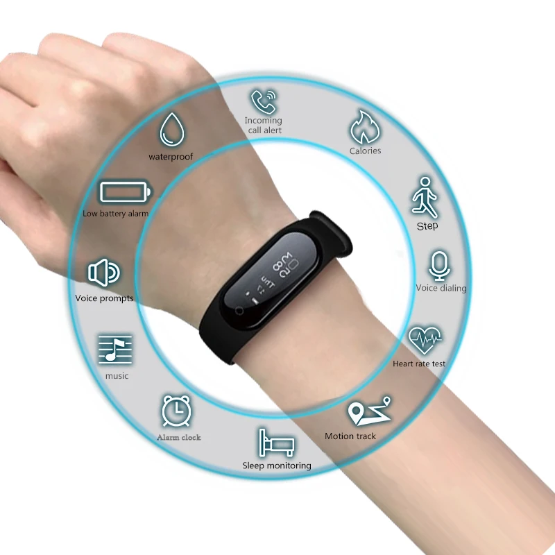 

Free Shipping Smart Watch With bt Headset 2 In 1 Wireless bt Earphone Sport Bracelet Body Temperature Smart Watch, Blue/ pink/ white /black