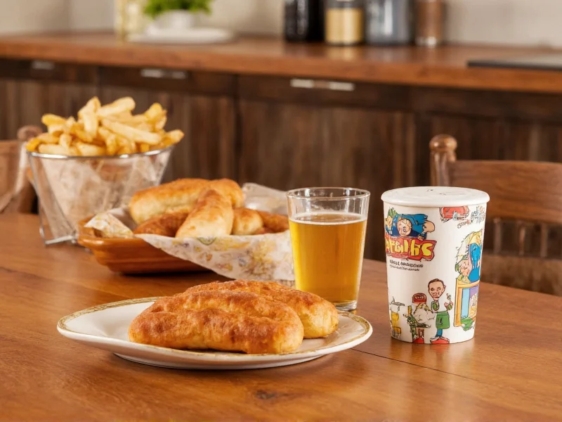 Home pairing setup with craft beer and kolaches on wooden table