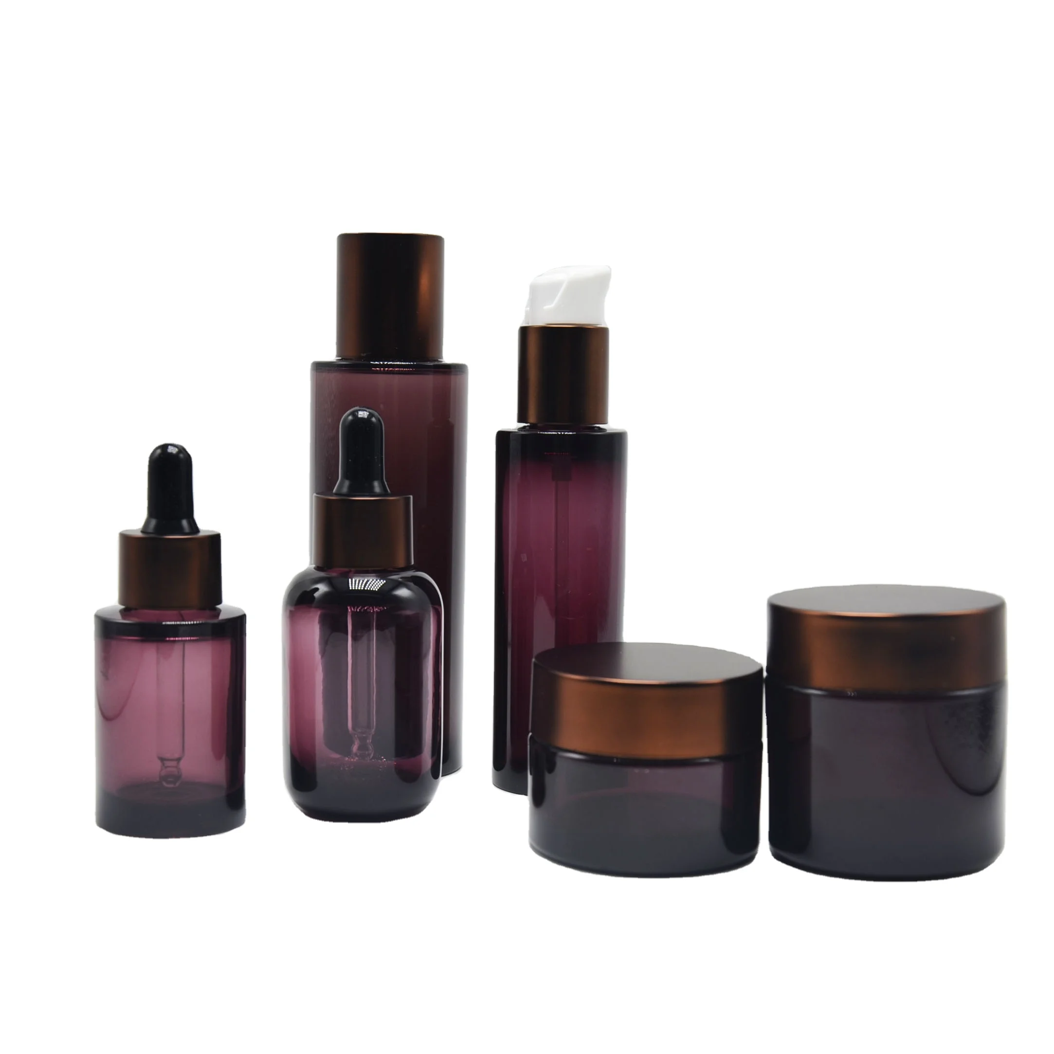 

PETG plastic thick wall cosmetic container set empty luxury high quality cosmetic lotion bottle cosmetic packaging set