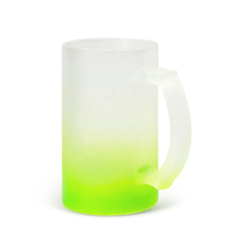 

Wholesale16oz Gradient Colorful Sandy Glass Beer Mug Customized Personalized Beer Mug Sublimation Glass Beer Mug