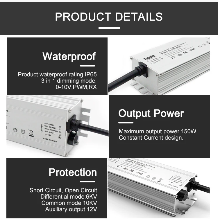 Power Partners,PIL150U-C2100-ST Used 100-277V LED Driver 150W IP67,Waterproof 