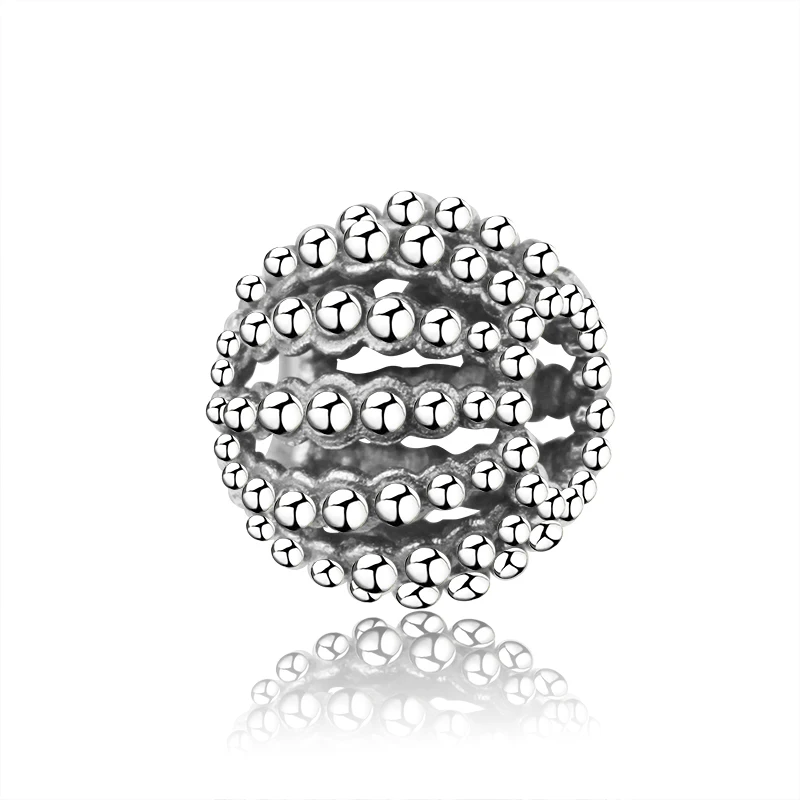 

Wholesale Handmade 925 Sterling Silver Openwork Beaded Charms Cheap Custom Charm