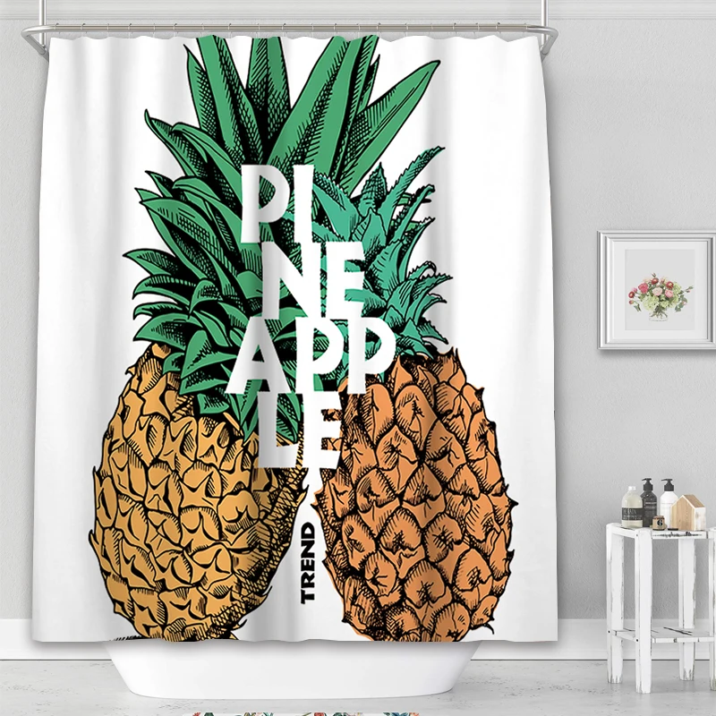 

Decorative Pineapple Shower Curtains 3D printing