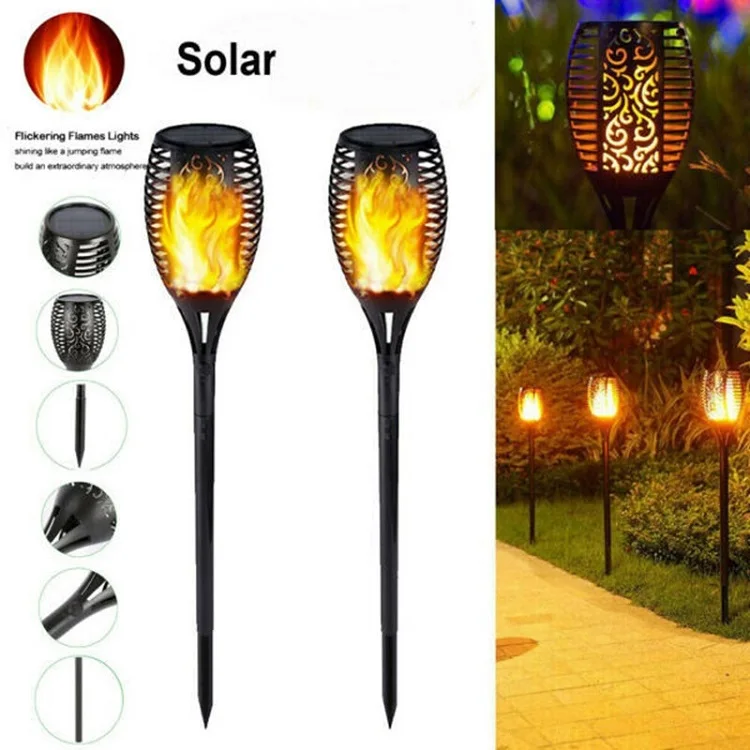 Outdoor Decoration Flame Lights Solar LED Garden Lights Waterproof