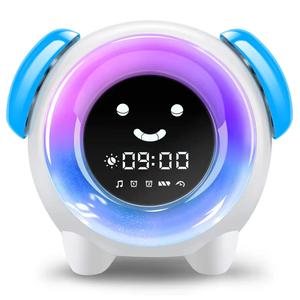 

2716 Plus Cute bear sleep trainer Adjustable Brightness 7 Color Night Light Kids Alarm Clock, Customized color
