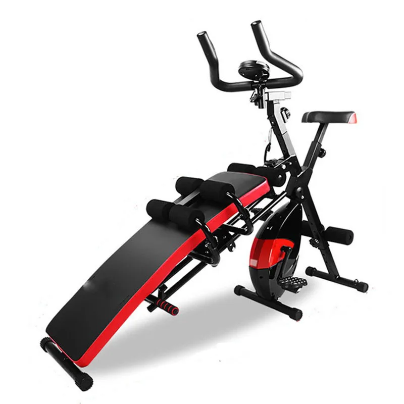 

Amazon Multi purpose bundled sit-up spin indoor cycling home fitness exercise spin bike Spinning bike, Black & red