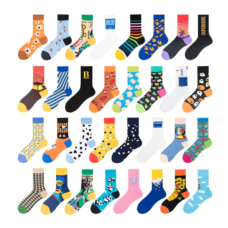 

Custom Made Happy Colorful Socks Vivid Color Socks