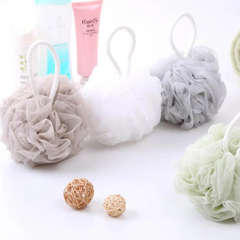 

QY 1 PC milk shower accessories bathroom supplies PE bath flower soft loofah bath ball mesh sponge