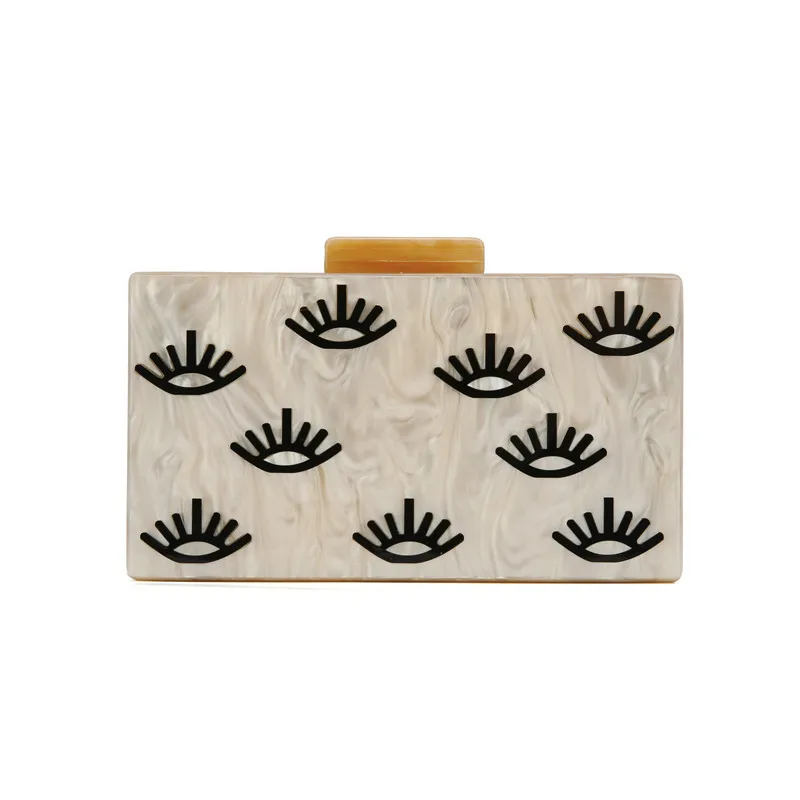 

Eye Pattern Marble Design Evening Party Handbags Ladies Acrylic Party Clutches/