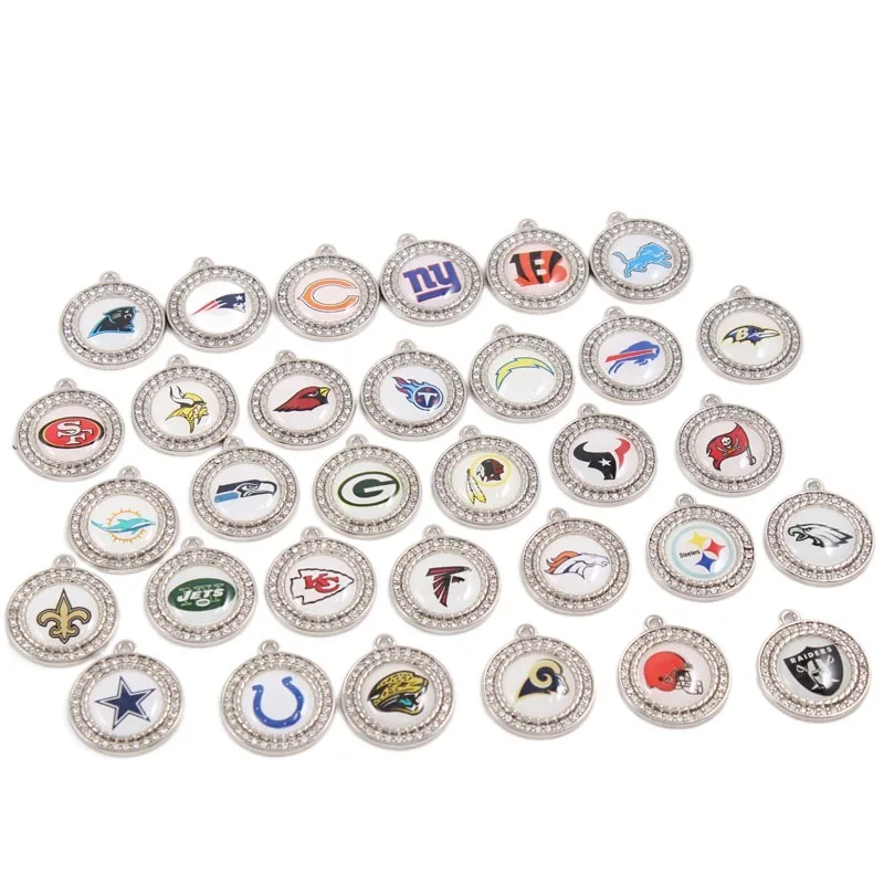 

Wholesale custom jewelry pendant us NFL 32 teams LOGO bracelet charms small pendant DIY ornament accessories