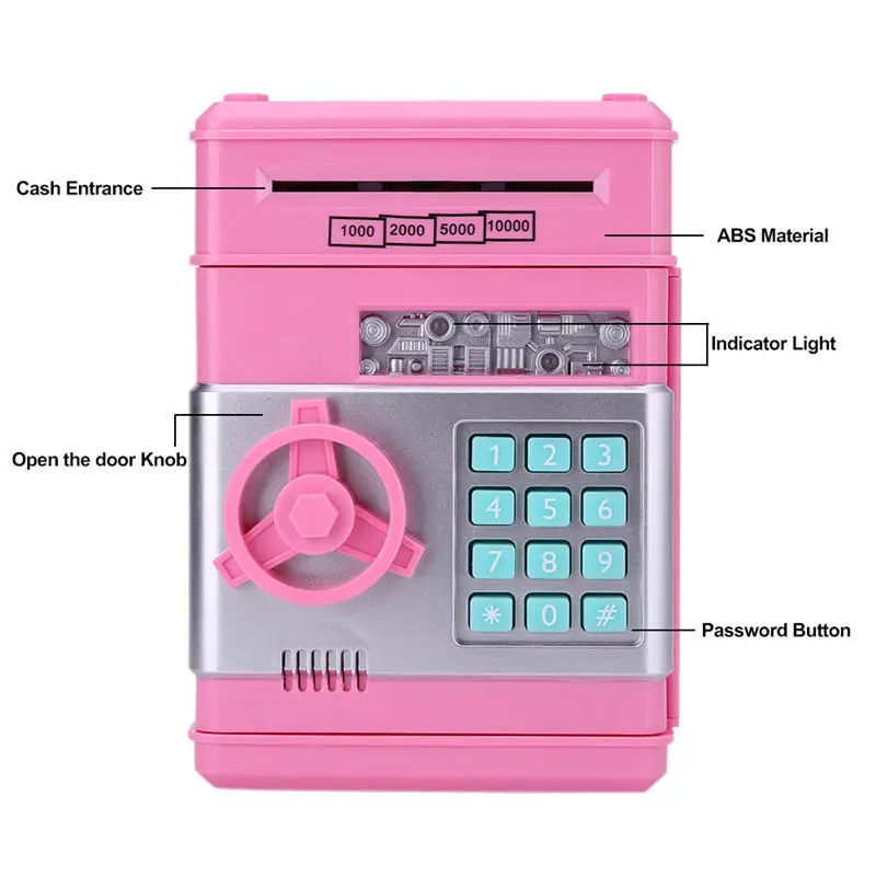 UCHOME New Automatic saving money Password Safe box ATM piggy bank mini safe box