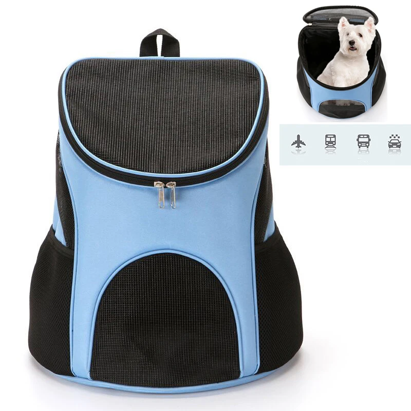 

Foldable Dog Outdoor Travel Carrier Packbag Portable Zipper Mesh Pet Out Bag Cat Backpack, Red,blue,coffee,black