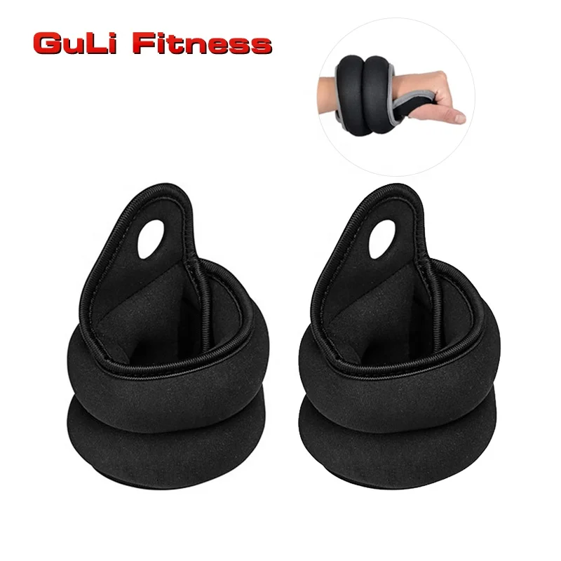 

Ankle Wrist Sand Bag High Quality Strength Training Neoprene Exercise Adjustable Wrist Ankle Weights Filling Iron Running Sport, Grey or customized color