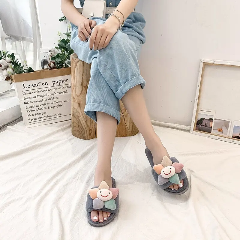 

Whole sale Stereo cartoon design with lady's slippers in velvet Colorful woman slippers Cute slides Lovely ladies slippers, Picture