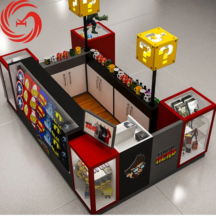 Modern Custom Glass Shopping Mall Retail Showcase Gift Souvenir Toys