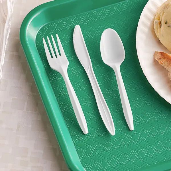 

Heavy Duty Biodegradable Cutlery Wrapped Plastic Paper Cornstarch Cutlery Set Knife Fork Spoon Set with Napkin