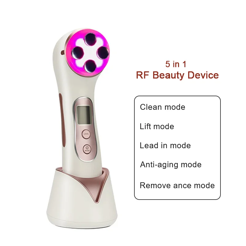 

5 In 1 rf beauty device for home use, Rose gold,customized color