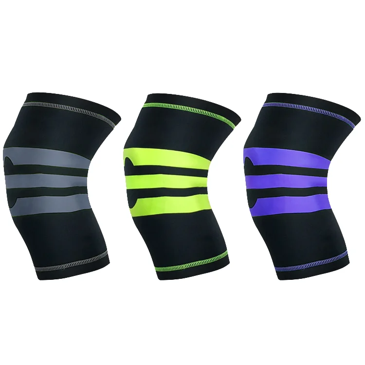 

Adjustable Knee Support Compression Knee Sleeves High Elastic Bandage Knee, Black-gray,black-fluorescence,black-purple