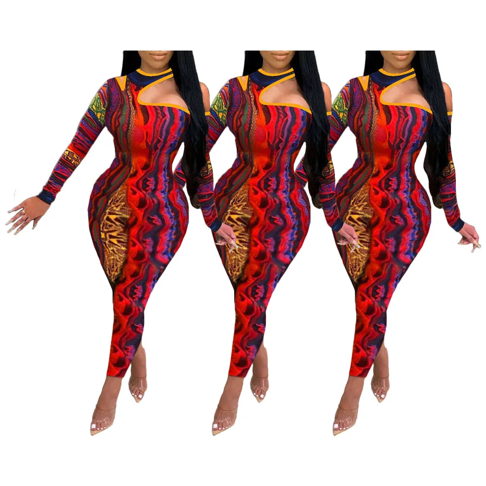 

New arrives high quality sexy stitching slim fit hip sexy jumpsuit women suit ladies 2020 fall Jumpsuits, Red