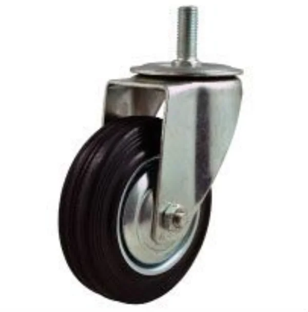 Wholesale Price 3" Black Rubber 45kg Load Capacity Roller Industrial Swivel Caster Wheel
