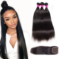 

USA Virgin cuticle aligned human hair extension/brazilian bundles with HD/swiss transparent lace frontal