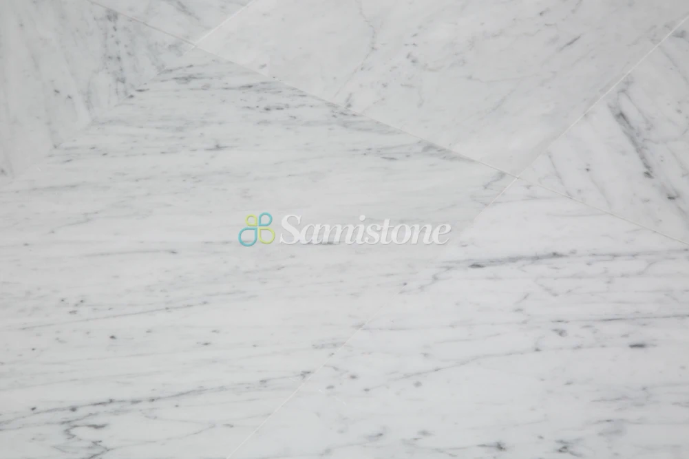 Samistone Polished 12x24" Carrara White Natural Marble Stone Tiles for Floor