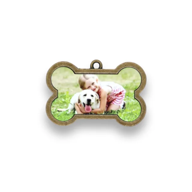 

Prosub sublimation blanks customized heat transfer blank dog tag ornament wholesale in stock pet tags with short chain, Copper