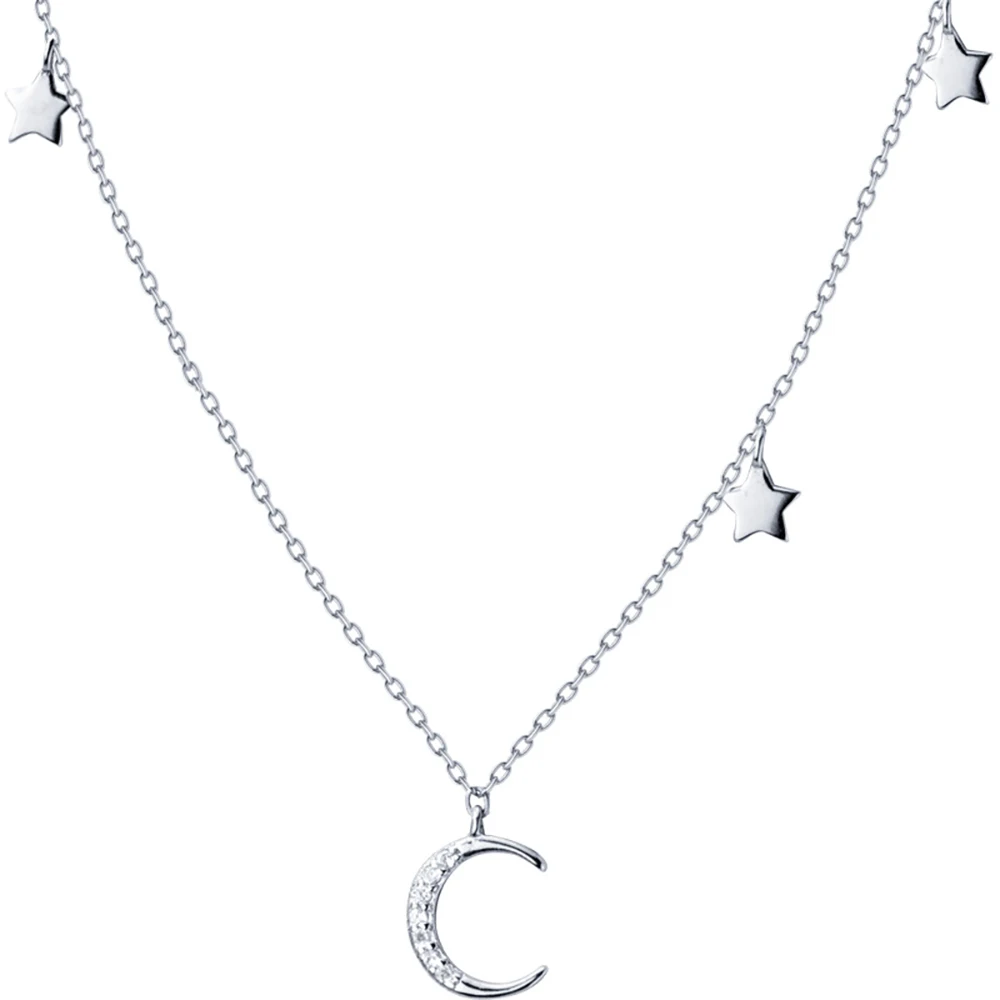 

LIFTJOYS fine jewelry sterling silver islam moon and star shape couple necklace pendant black moon pendants chain charms