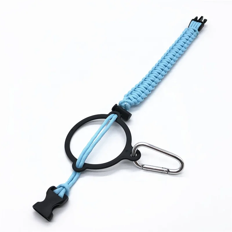 

Fashion bule glow in the dark 550 paracord woven vacuum cup bottle handle for fire starter buckle paracord bottle holder, Different color is available