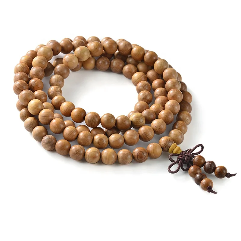 

Handmade Inspirational Jewelry 108 Wood Bead Yoga Mala Bracelet, N/a
