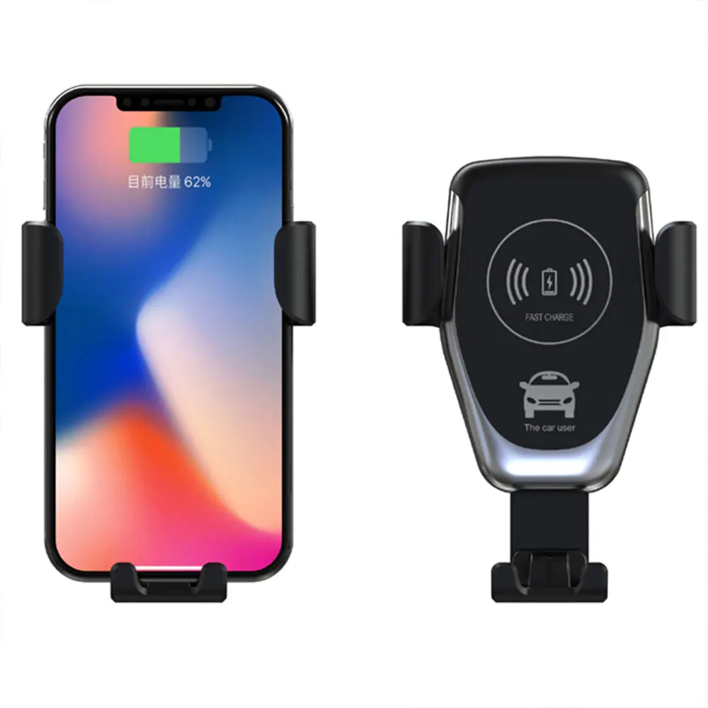 

Hot selling 10W car wireless charger mobile phone holder wireless charging, Black,white