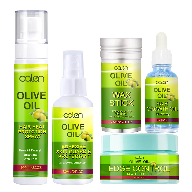 

Private Label No Flaking Strong Hold Edge Control And Hair Moisturizing Oil Wholesale Hair Kit, White