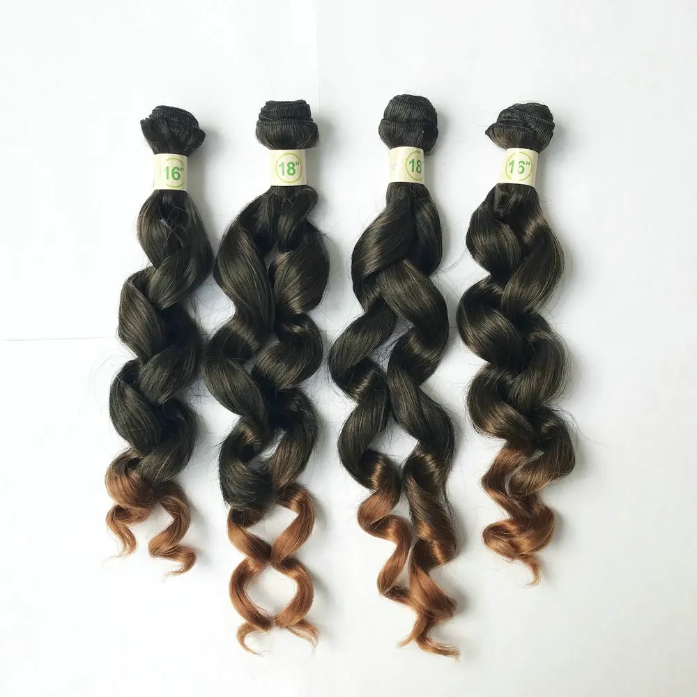 

100% heat resistant fiber synthetic weave hair packs hair 4 bundles african synthetic hair extension weave diva curl 4pcs T1bbug